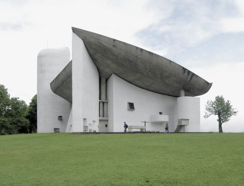 Le Corbusier's iconic chapel in Ronchamp in Alsace in France